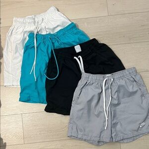 Nike 4-Pack Flow Shorts | Men’s Small | White, Teal, Black & Gray